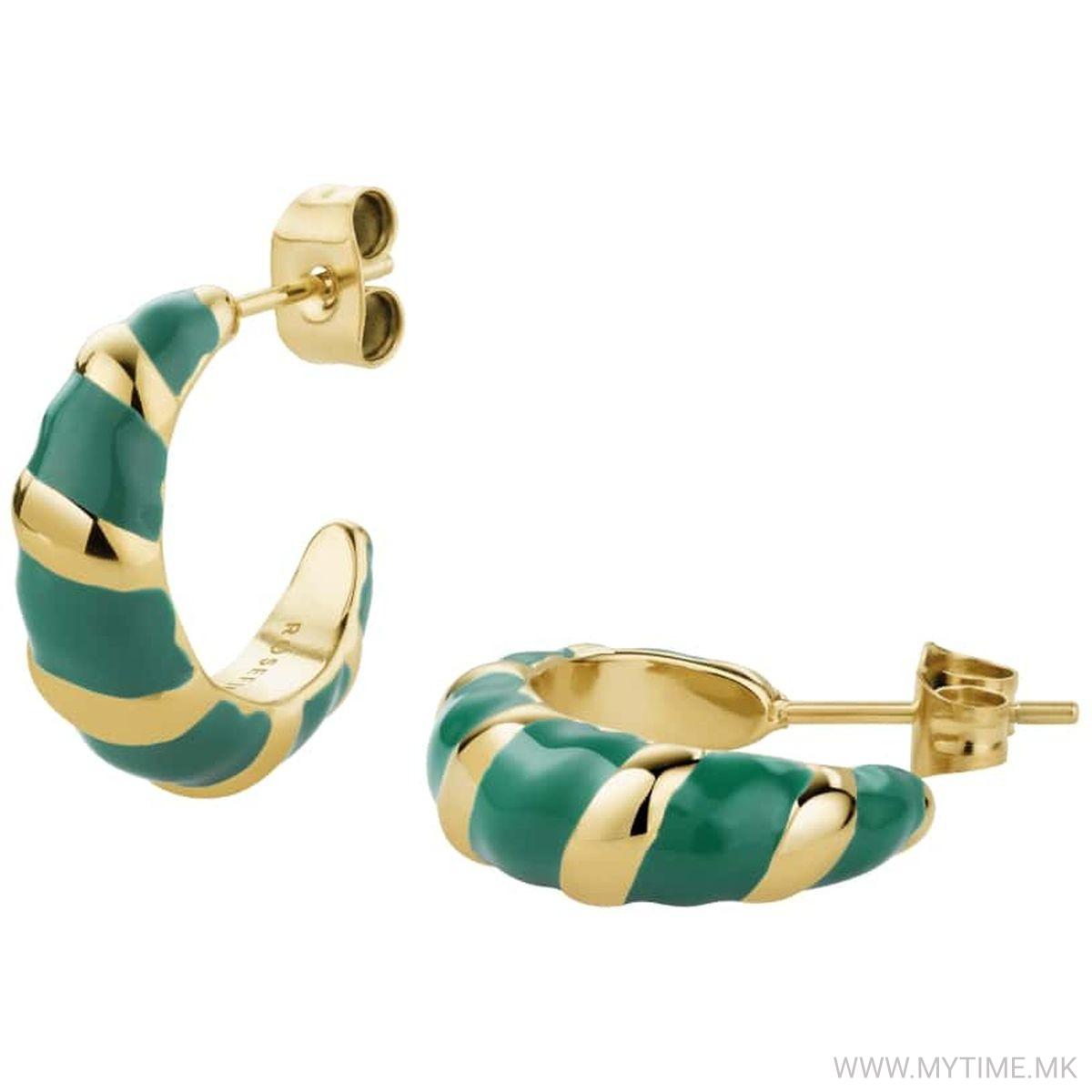 JEECG-J717 Emerald Croissant Hoops 